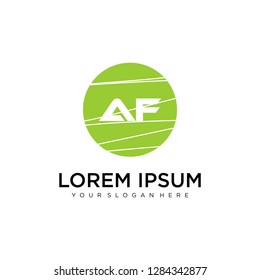 AF initial logo template vector