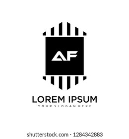 AF initial logo template vector