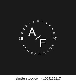 AF Initial logo template vector
