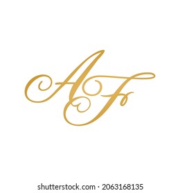 AF initial monogram logo handwriting