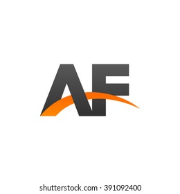 AF initial overlapping swoosh letter logo black orange
