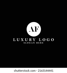 AF initial-based vector logo. Monogram logo using serif font logo within a circle. Suitable for companies, brands, products, and organizations.
