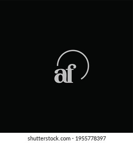 AF initials logo monogram with circles