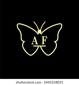 AF Initials Luxury Butterfly Logo Vektorillustration