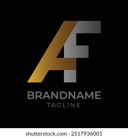 AF carta design logotipo logotipo logotipo conceito com fonte sans serif e vetor de estilo elegante simples