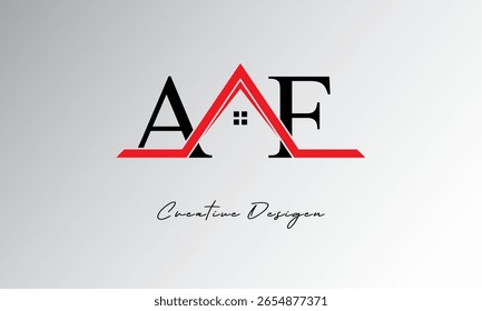 Logotipo de casa de carta AF - Monograma imobiliário criativo com ícone de telhado e forma de casa para propriedade, arquitetura e marca moderna
