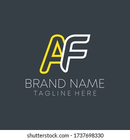 Elemento de logotipo de línea de carta AF. logotipo de letra af