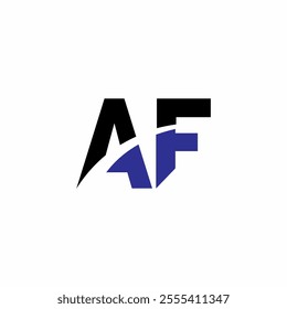 AF letter logo black and blue, modern logo concept double letters design A F