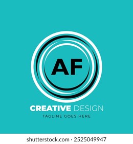 Diseño creativo del logotipo de la letra del AF. AF diseño único. Ilustración vectorial