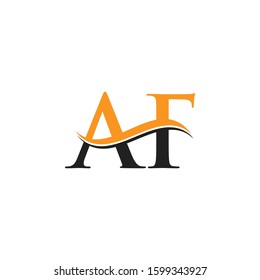 AF Letter Logo With Creative Modern Wave Typography Vector Template. Creative Alphabetical AF Logo Design.