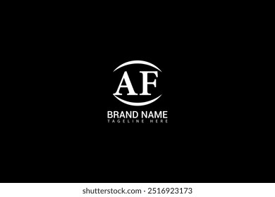 AF letter logo design with a circle shape AF Logo design. AF letter logo creative design. AF unique design