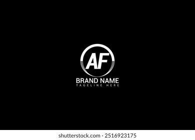 AF letter logo design with a circle shape AF Logo design. AF letter logo creative design. AF unique design