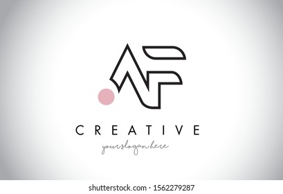 AF Letter Logo Design with Creative Modern Trendy Typography and Black Colors.