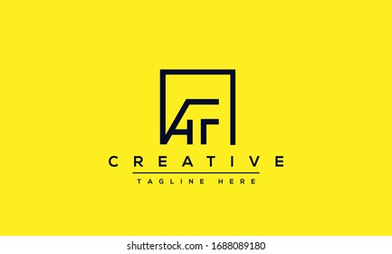 Diseño del logotipo de la carta AF. Ilustración vectorial del icono Creative Modern A F Letters.