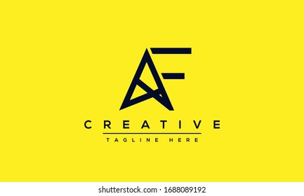 Diseño del logotipo de la carta AF. Ilustración vectorial del icono Creative Modern A F Letters.