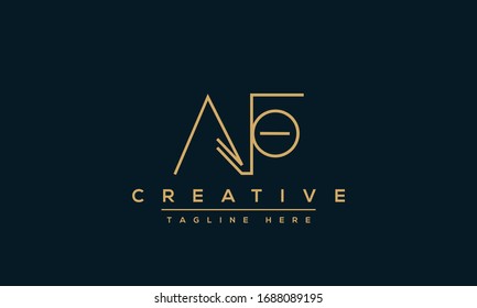 Diseño del logotipo de la carta AF. Ilustración vectorial del icono Creative Modern A F Letters.