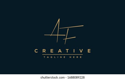 Diseño del logotipo de la carta AF. Ilustración vectorial del icono Creative Modern A F Letters.