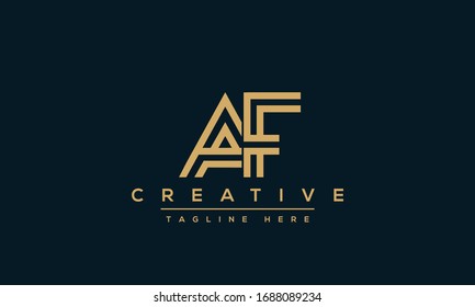 Diseño del logotipo de la carta AF. Ilustración vectorial del icono Creative Modern A F Letters.