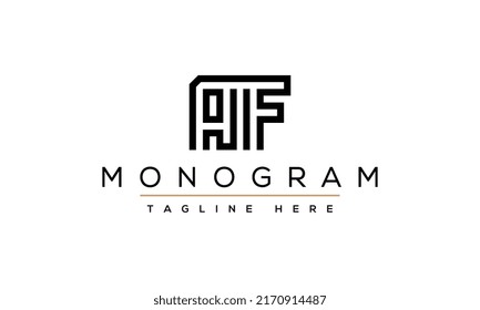 Diseño del logotipo de la carta AF. Ilustración vectorial del icono A F Letras creativas modernas.