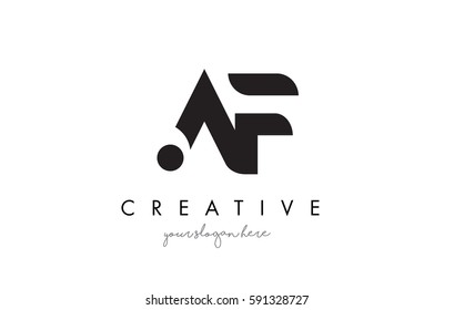 AF Letter Logo Design with Creative Modern Trendy Typography and Black Colors.