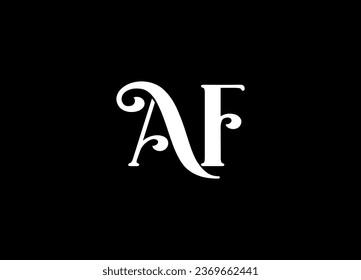 Diseño del logotipo de la letra AF y diseño del logotipo gráfico