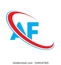 AF Letter logo design, AF Letter, AF logo. AF initial letter logo colored red and blue, Vector logo design template elements for your business or company identity.