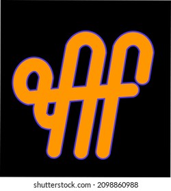 af letter logo design, simple af calligraphy, black background.
