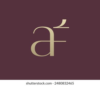AF letter logo icon design. Classic style luxury initials monogram.