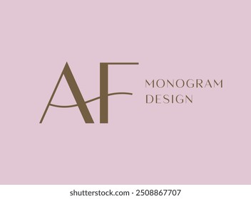 AF carta logotipo ícone design. Monograma de iniciais de luxo estilo clássico.