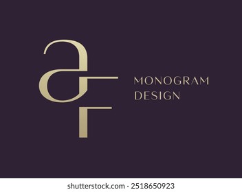 AF-Buchstaben-Logo-Symboldesign. Klassische Luxus Initialen Monogramm.