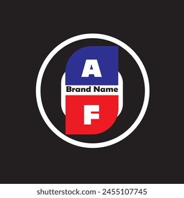 AF letter logo vector  design on black color background AF letter logo icon design
