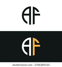 AF Letter mark Circle Logo Design, Modern Minimalist Monogram, Creative Vector Emblem