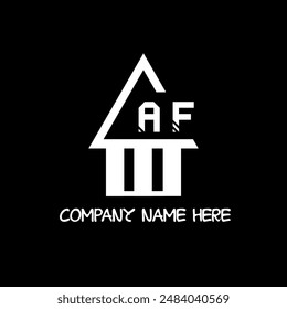 AF letter modern logo design on black color background
