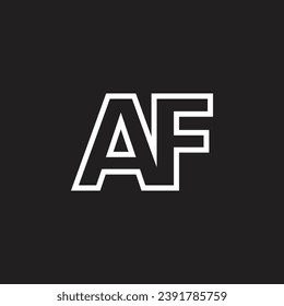 AF letter, monogram, logo vector, template, design, minimal, black white, color,