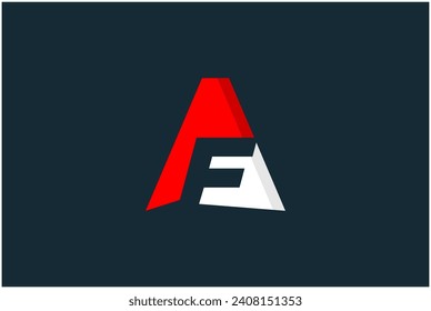 AF letter round Logo Design Vector Template In Modern Creative Minimal Style