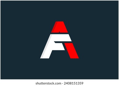 AF letter round Logo Design Vector Template In Modern Creative Minimal Style