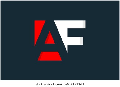Plantilla de vectores de diseño de logotipo redondeado de letras AF en estilo minimo creativo moderno