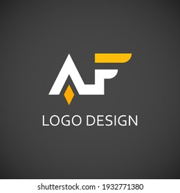 af letter for simple logo design