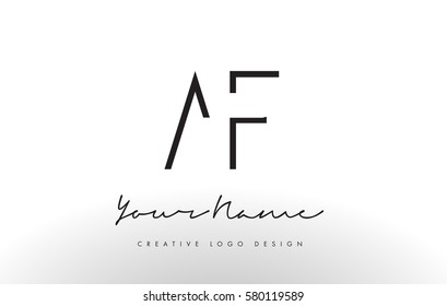 Diseño delgado del logotipo de las letras AF. Ilustración de concepto de carta simple y creativa en negro.