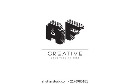 Logo de AF 3d letra diseño moderno y creativo