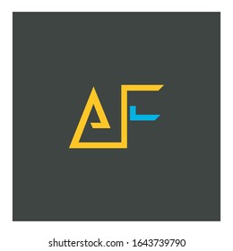AF Logo abstract Letter Design elegant Vector with dark background