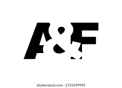 AF logo design in bold style. Black white identity symbol. Modern typography emblem. Corporate branding icon. Minimal business template.
