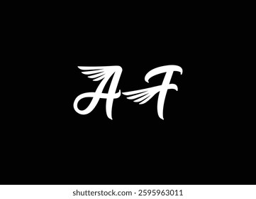 AF logo design handwriting signature style vector template.