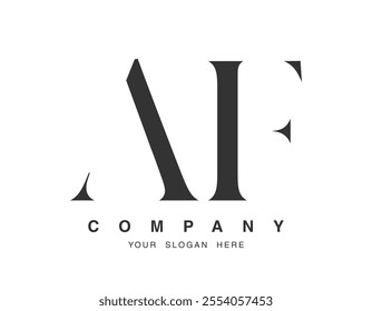 AF logo design. Initial letter a and f serif font style. Creative classic company name typography. Trendy logotype or identity. Vector illustration.