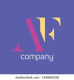 AF logo design. Monogram logo. Company logo.