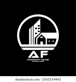 AF logo design, AF simple and modern logo. AF luxurious alphabet design home and city style logo design
