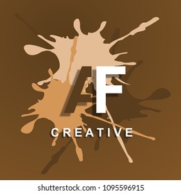 AF logo design vector with Creative Modern Trendy Typography, background spotting paint colorfull