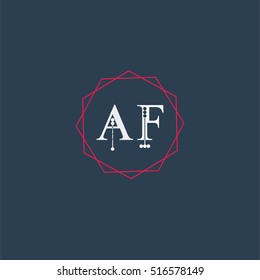 af logo initial Letter, Abstract Polygonal Background Logo, design for Corporate Business Identity,flat icon Alphabet letter