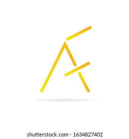 AF Logo. Letter Design Vector with Gradient Colors.