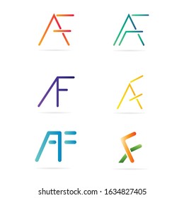 AF Logo. Letter Design Vector with Gradient Colors.